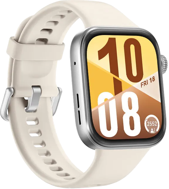 ساعة هواوي فيت 4 الذكية، شاشة أموليد مقاس 1.82 بوصة، حزام مطاطي فلوري، مقاومة للماء، لون أبيض ،SYA-B09