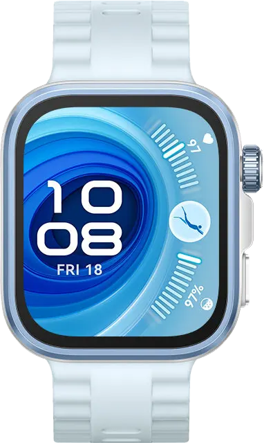 ساعة هواوي فيت 4 برو الذكية، شاشة أموليد مقاس 1.82 بوصة، NFC، حزام مطاطي فلوري،  مقاومة للماء، لون أزرق، SYA-B29