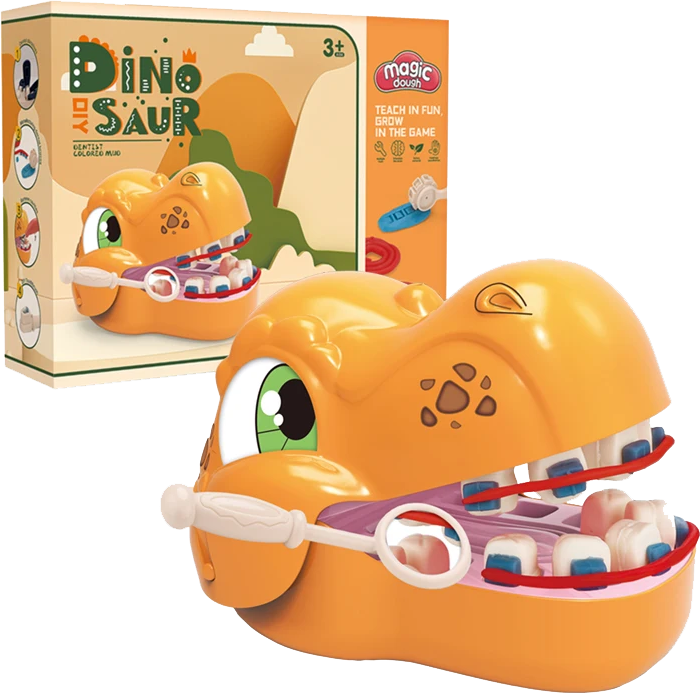 لعبة دكتور الاسنان صلصال، شكل ديناصور، 8635