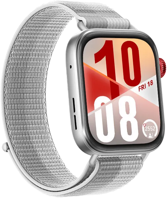 ساعة هواوي فيت 4 الذكية، شاشة أموليد مقاس 1.82 بوصة، حزام نيلون، مقاومة للماء، لون رمادي، SYA-B19