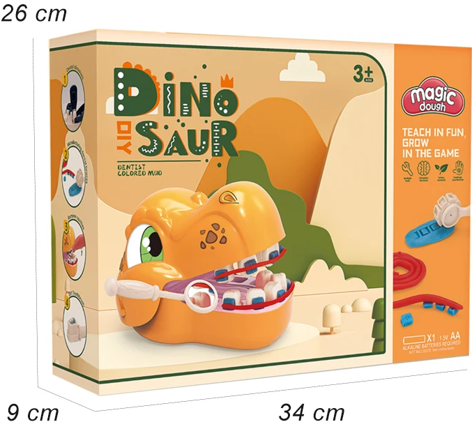 لعبة دكتور الاسنان صلصال، شكل ديناصور، 8635