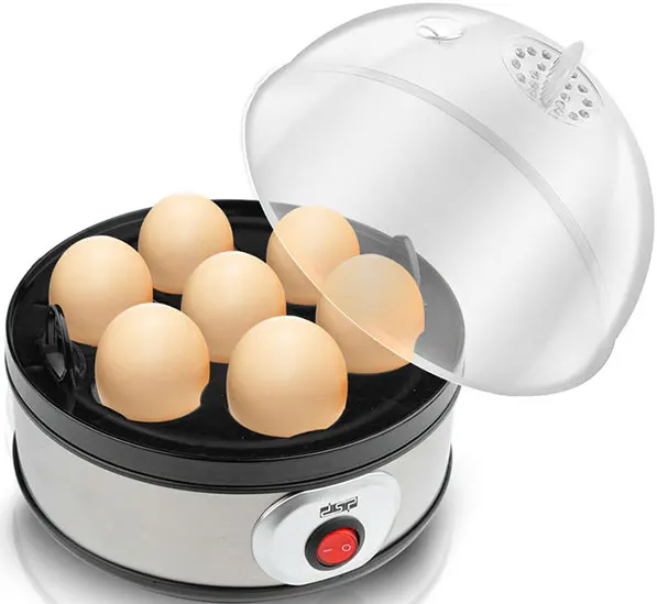 غلاية بيض كهربائية دي اس بي، 350 وات، اسود وفضي، KA5001