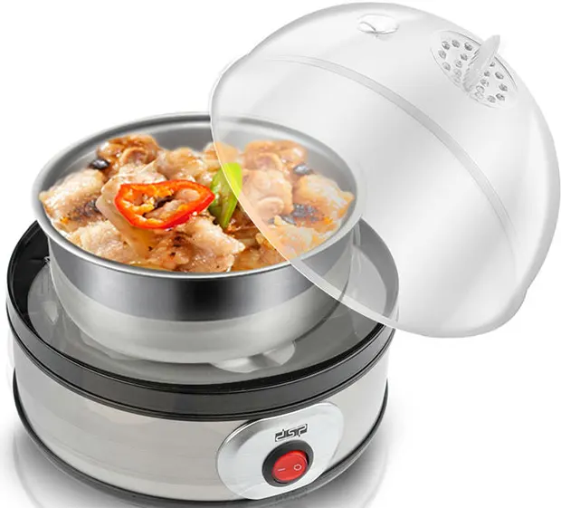 غلاية بيض كهربائية دي اس بي، 350 وات، اسود وفضي، KA5001