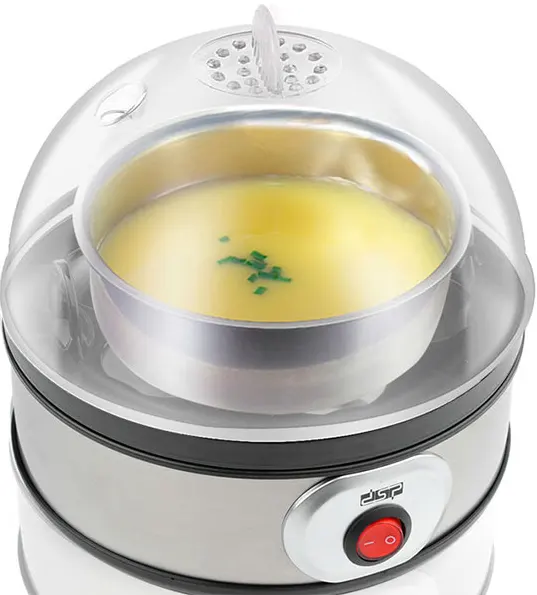 غلاية بيض كهربائية دي اس بي، 350 وات، اسود وفضي، KA5001