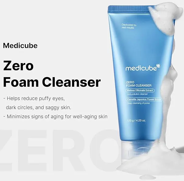 غسول ميديكيوب غسول الوجه زيرو فوم بمستخلص زهرة الكاميليا اليابانية لتنظيف عميق للمسام، 120 مل