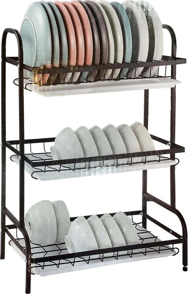 مطبقية معدنية 3 دور، لون أسود، موديل 20-105