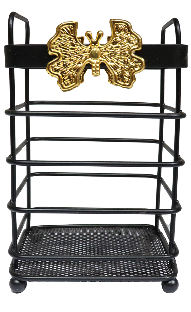 صفاية ادوات مطبخ مربع معدن ، أسود ، 265