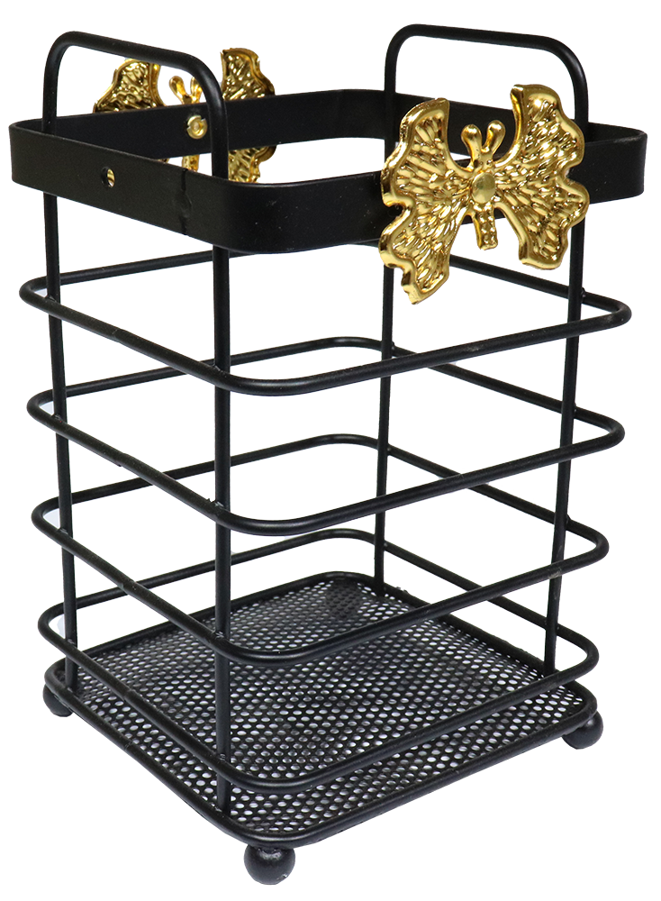 صفاية ادوات مطبخ مربع معدن ، أسود ، 265