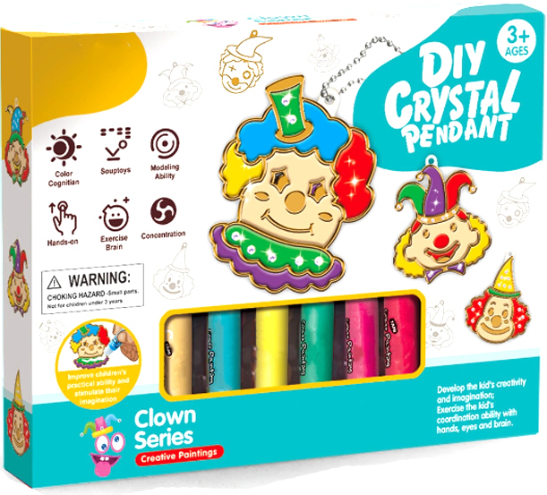 لعبة تلوين ميدالية المهرج الكريستالية المصنوعة يدويا، 4-996