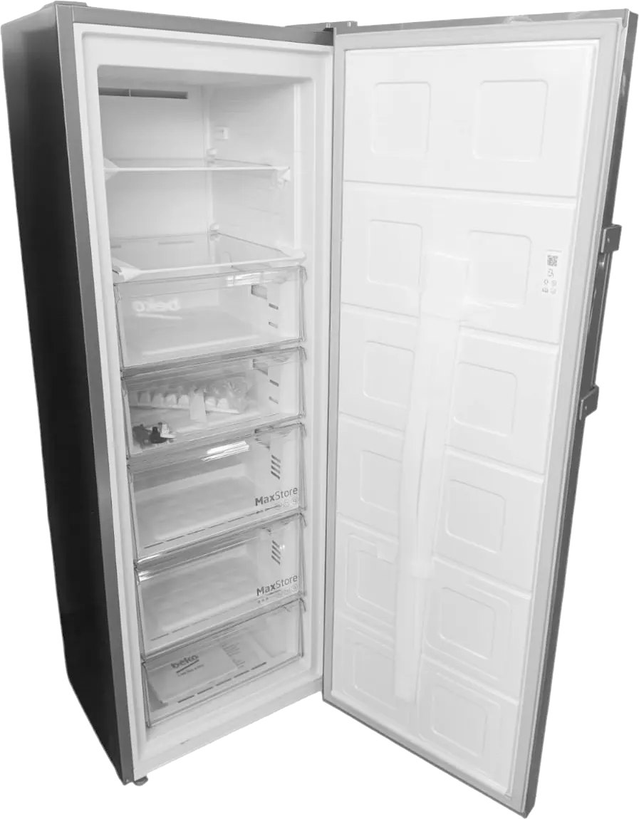 Beko No Frost Upright Freezer, 7 Drawers, Digital Display, Silver, B3RFNE294XS