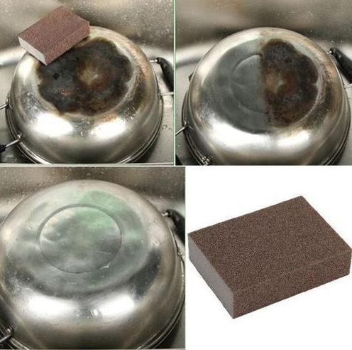 اسفنجة تنظيف كربونية ، قطعة واحدة ، بني