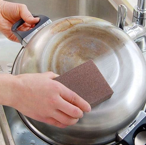 اسفنجة تنظيف كربونية ، قطعة واحدة ، بني