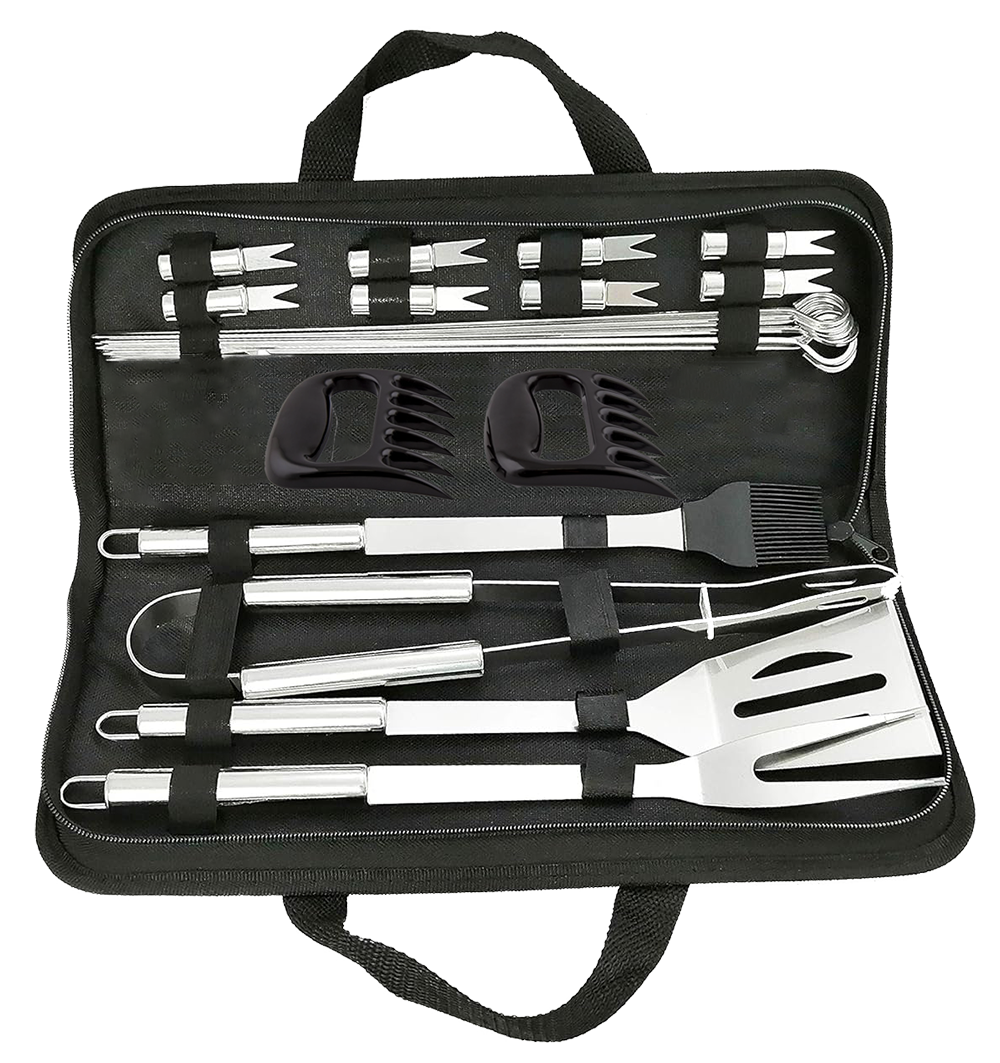 مجموعة ادوات شوي مع الشنطة ، مصنوعة من استانلس ستيل ، موديل 580