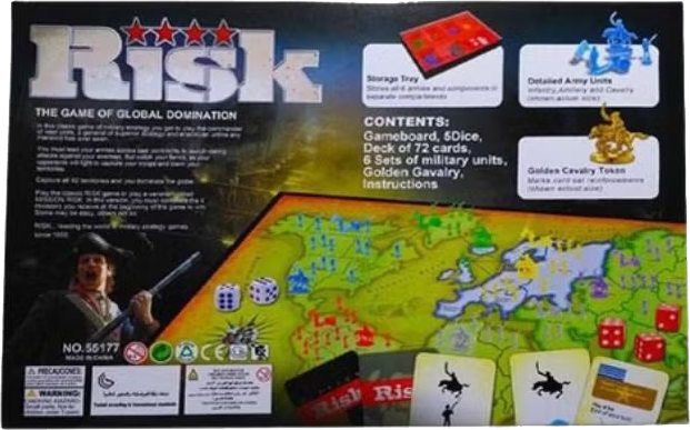 لعبة لوحية استراتيجية ريسك،2-6 لاعبين، 55177