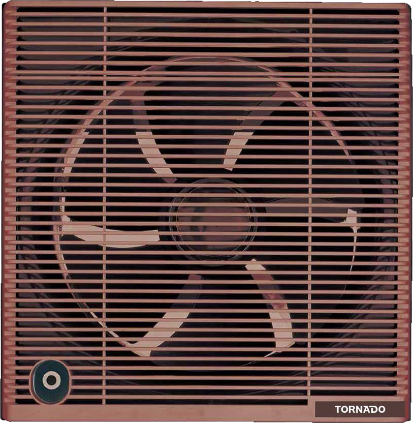 شفاط حائط تورنيدو، اطار 25*25 سم، قطر المروحة الداخلي 20 سم، شبكة للحماية والخصوصية، جسم معدن، بني ، TVS-20NM
