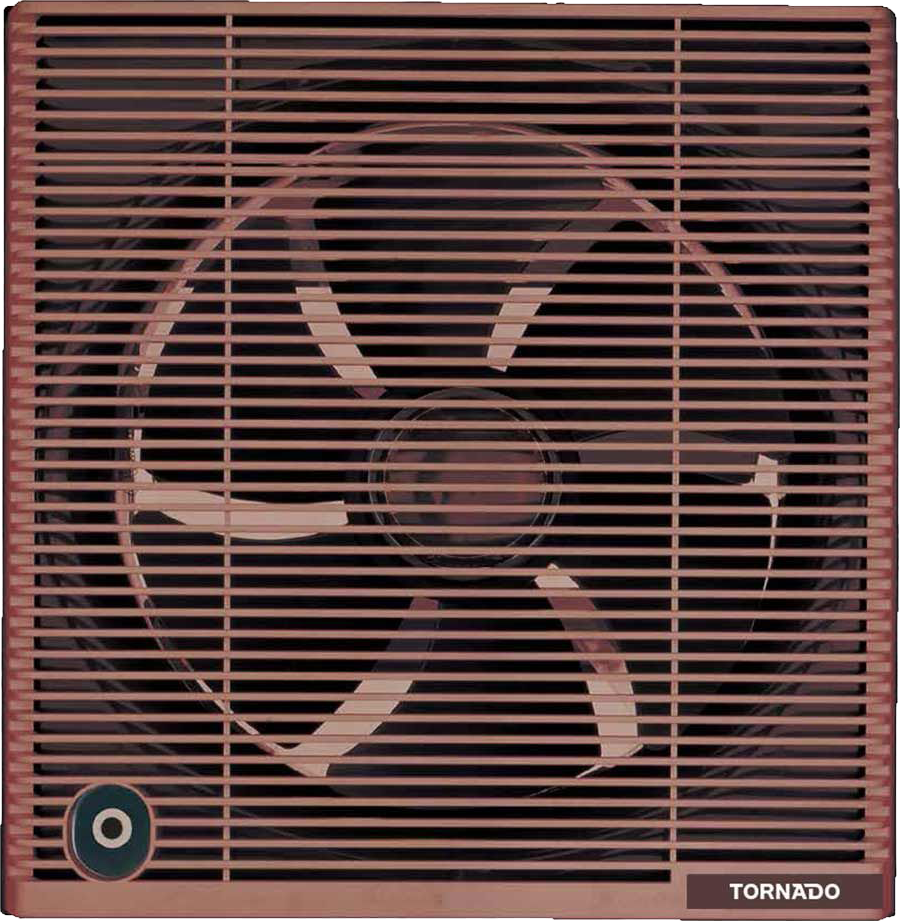 شفاط حائط تورنيدو، اطار 35*35 سم، قطر المروحة الداخلي 30 سم، شبكة للحماية والخصوصية، جسم معدن، بني ، TVS-30NM