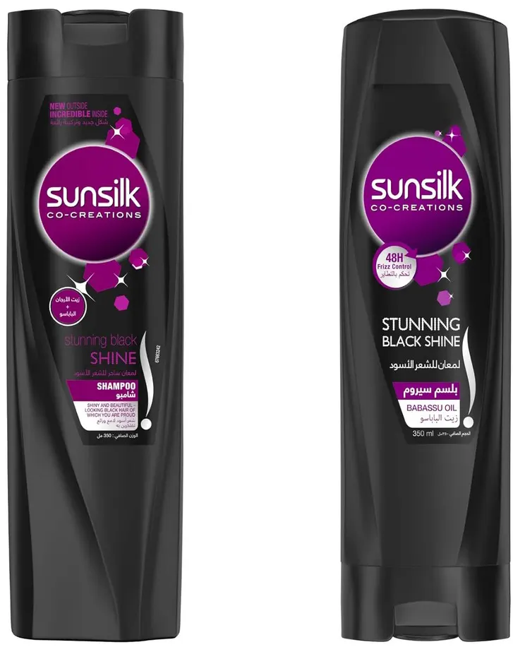 شامبو وبلسم صانسيلك للشعر الاسود، 350مل