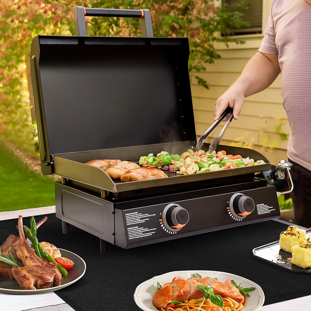 غطاء حراري و مفرش طاولة شواء ، مقاوم للحرارة  ، أسود ، موديل  24-1