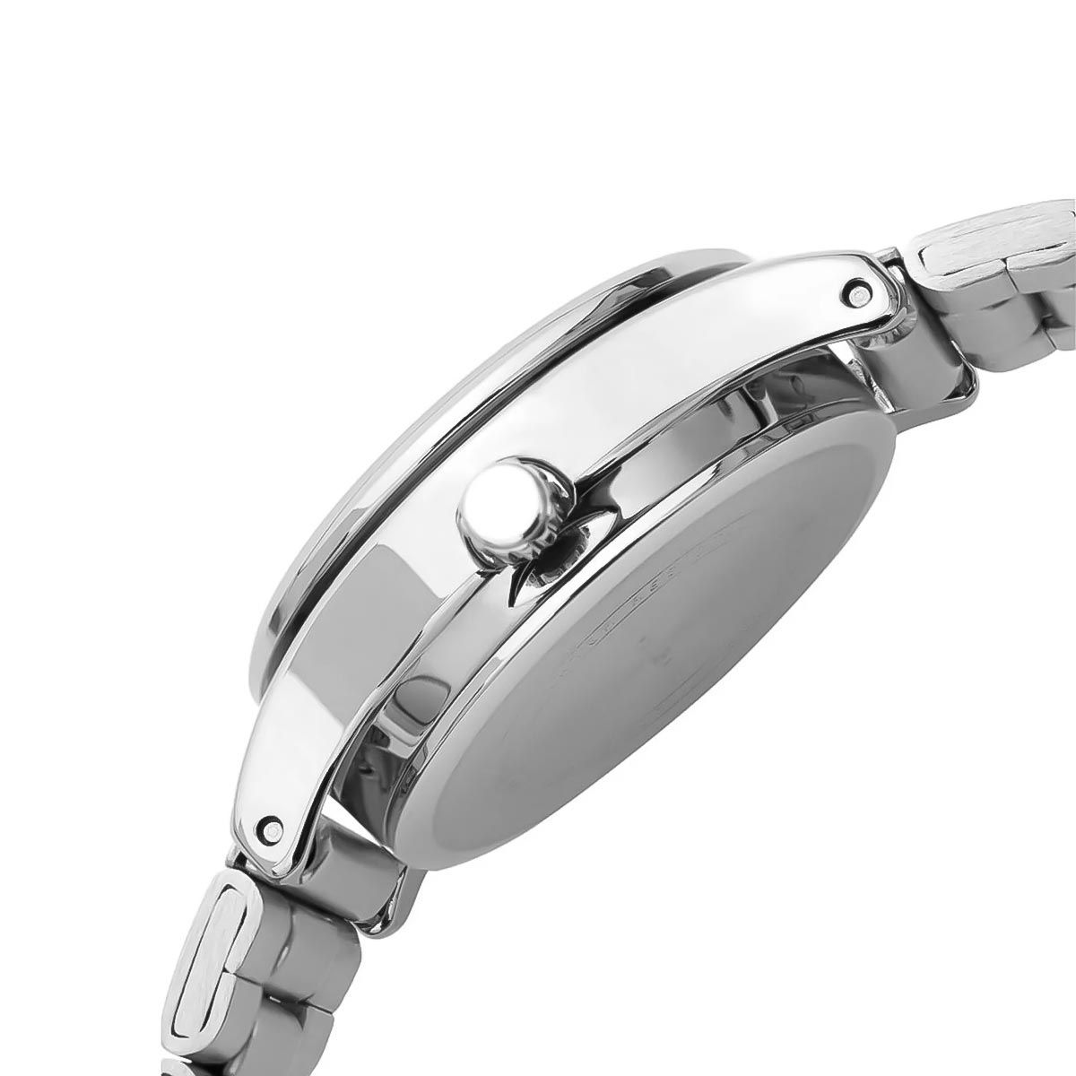 ساعة كاسيو للنساء، مينا ابيض ، عقارب دائرية ، سوار ستانلس ستيل فضي ، ساعة يد تناظرية ، فضي، LTP-V006D-7BUDF