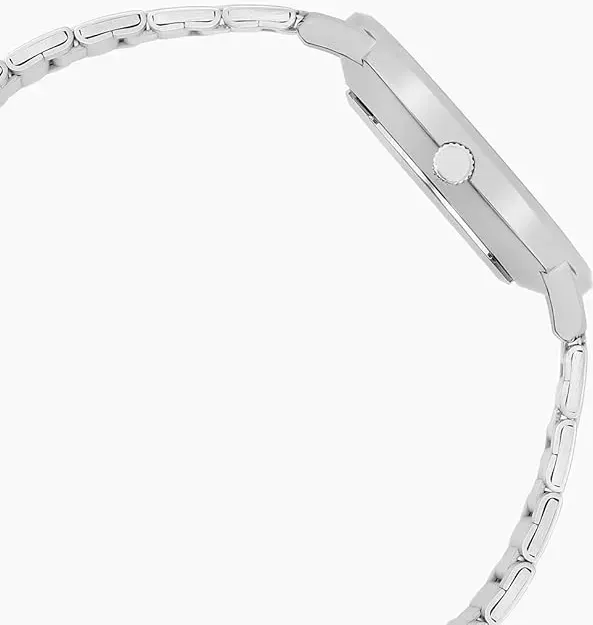 ساعة كاسيو للرجال، مينا اسود، عقارب دائرية، سوار ستانلس ستيل فضي، ساعة يد تناظرية، فضي، MTP-VT03D-1B