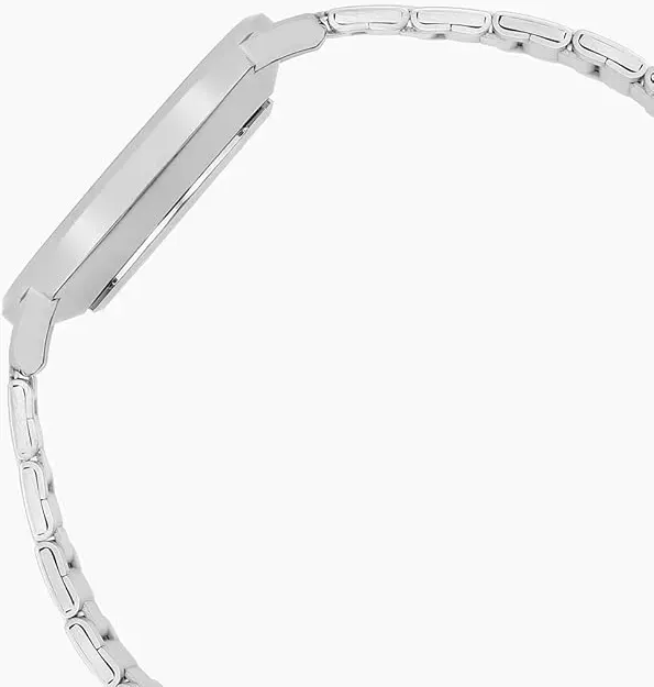 ساعة كاسيو للرجال، مينا اسود، عقارب دائرية، سوار ستانلس ستيل فضي، ساعة يد تناظرية، فضي، MTP-VT03D-1B