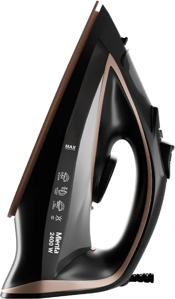 مكواه ملابس بخار ميانتا 2400 وات، قاعدة سيراميك، اسود * ذهبى، موديل SI181640A