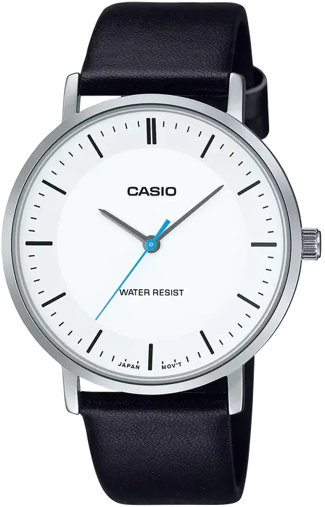 ساعه كاسيو رجالي، عقارب سوار جلد ، اسود , MTP-VT04L-7E