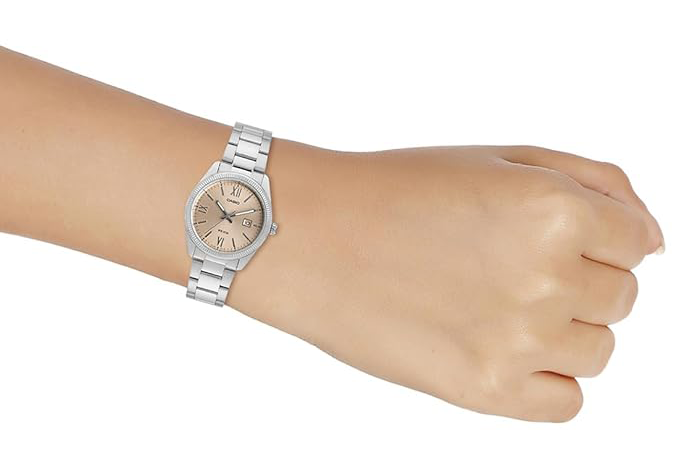 ساعة يد كاسيو حريمي من الستانلس ستيل ، عقارب - مقابض LTP-1302DD-4A2VDF