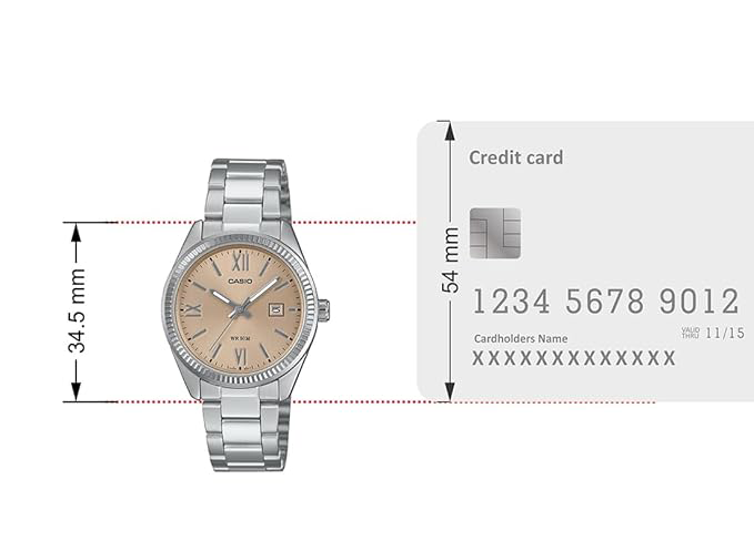 ساعة يد كاسيو حريمي من الستانلس ستيل ، عقارب - مقابض LTP-1302DD-4A2VDF