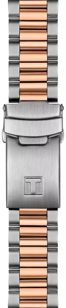 ساعة تيسوت للرجال، مينا اسود، عقارب دائرية، سوار ستانلس ستيل فضي في روز جولد، ساعة يد تناظرية، فضي، T149.417.22.051.01