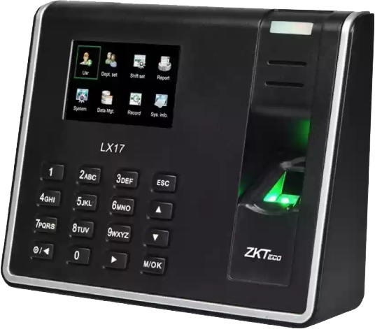 جهاز تسجيل الحضور والانصراف ببصمة الإصبع من ZKteco ، سعة 50,000 حركة تسجيل، أسود، LX17