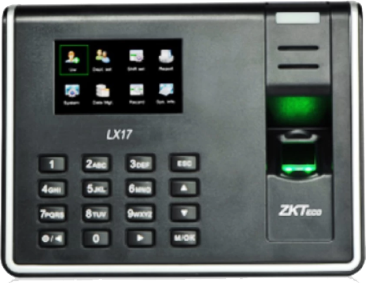 جهاز تسجيل الحضور والانصراف ببصمة الإصبع من ZKteco ، سعة 50,000 حركة تسجيل، أسود، LX17