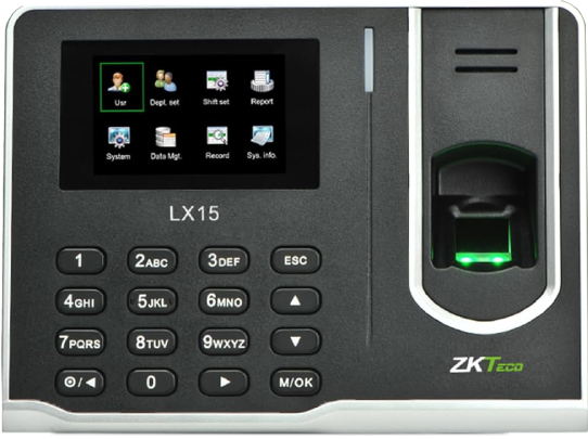 جهاز تسجيل الحضور والانصراف ببصمة الإصبع من ZKTeco ، سعة 50,000 حركة تسجيل، أسود، LX15