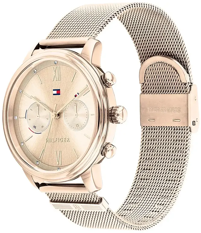 ساعة تومي هيلفيغر نسائي، عقارب، سوار ستانلس ستيل، ذهبي 1782303