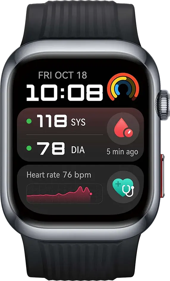 ساعة هواوي D2 الذكية ، شاشة 1.82 بوصة AMOLED ، بلوتوث ، مقاومة للماء ، سوار من المطاط الفلوري ، أسود