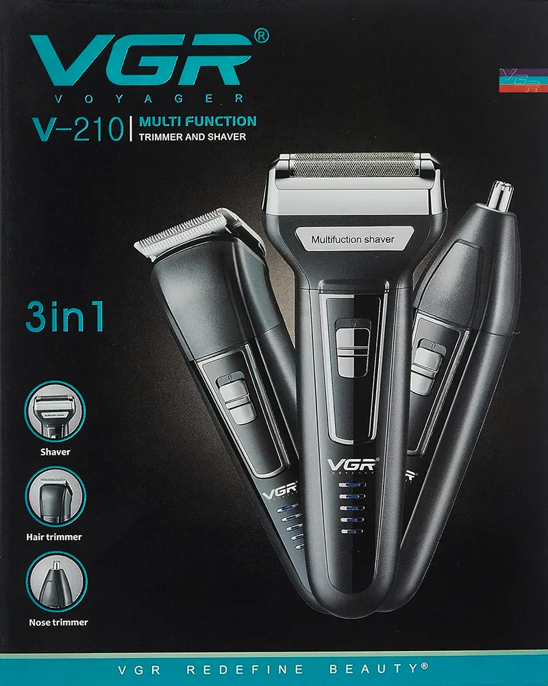 ماكينة حلاقة كهربائية للرجال في جي ار، أسود، V -210