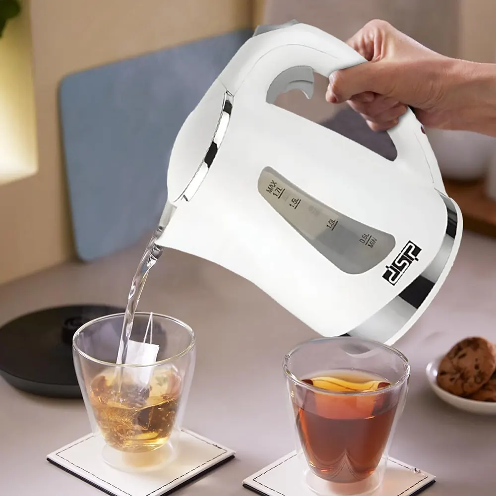 غلاية مياه كهربائية دي اس بي بلاستيك، 1.7 لتر، 2200 وات، أبيض، موديل KK1110