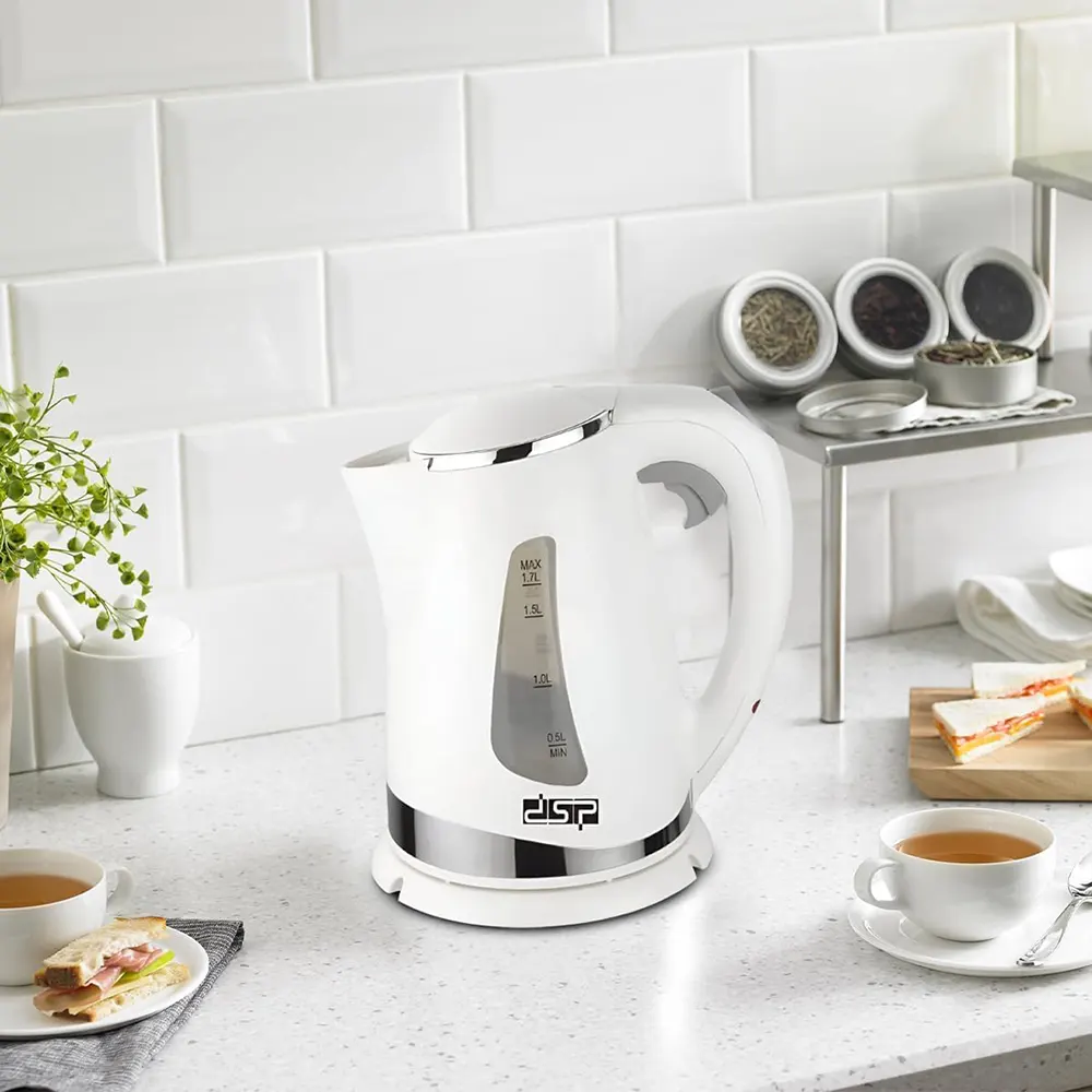 غلاية مياه كهربائية دي اس بي بلاستيك، 1.7 لتر، 2200 وات، أبيض، موديل KK1110