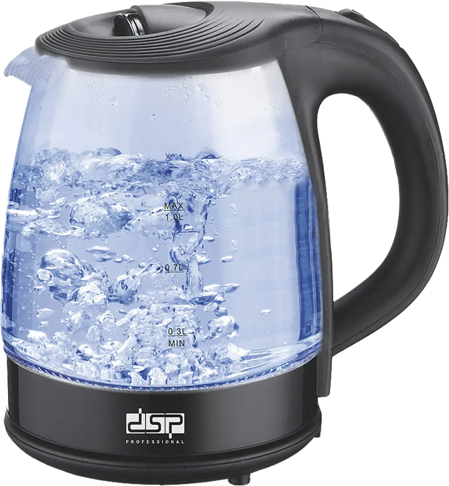 غلاية مياه زجاج دي اس بي، 1 لتر ، 1200 وات، أسود، KK1190