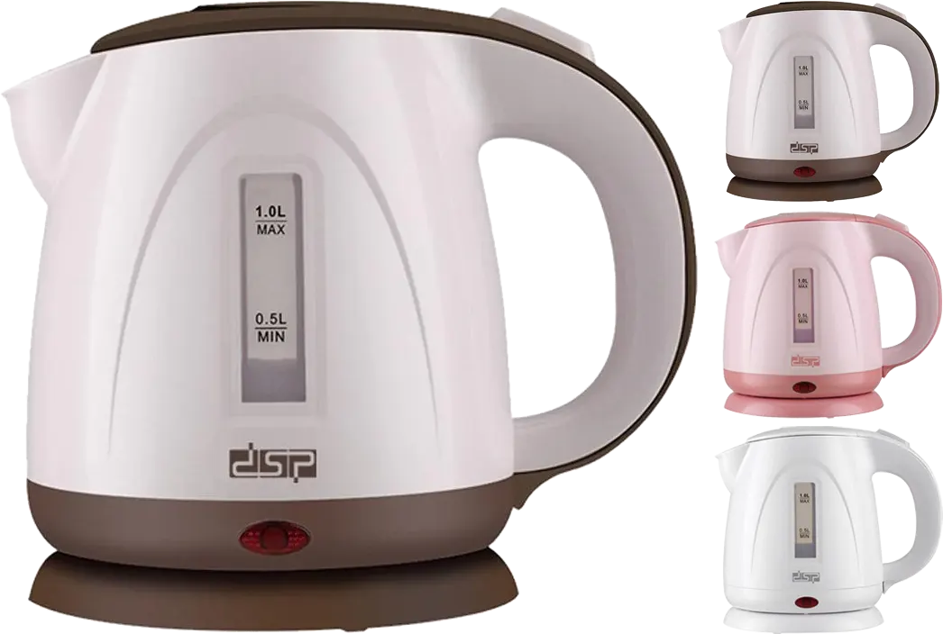 غلاية مياه كهربائية دي اس بي بلاستيك 1 لتر، 1300 وات، متعددة الألوان، KK1128