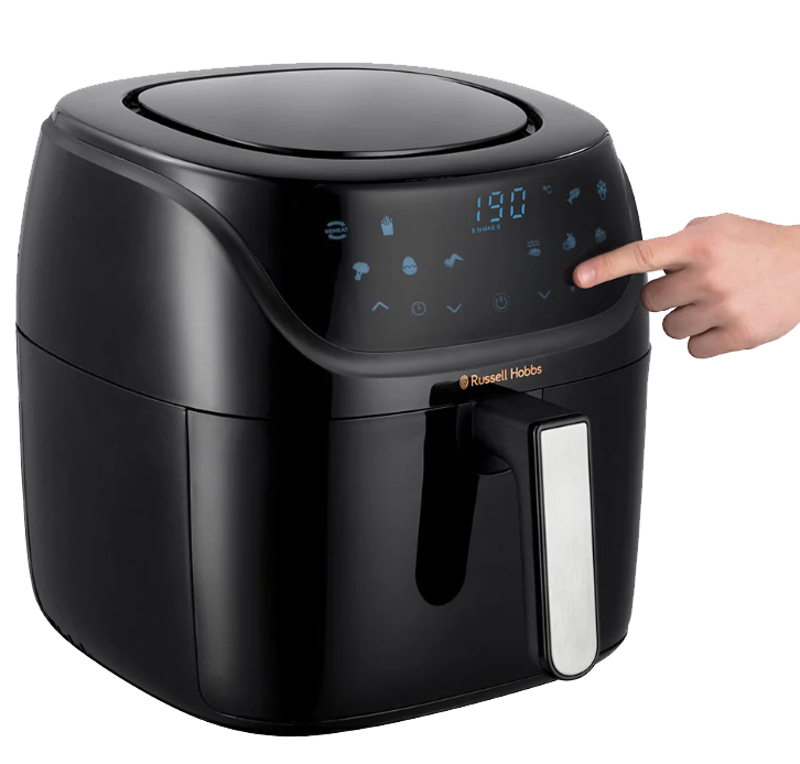 قلاية هوائية راسل هوبز ساتس فراي ، 1800 وات ، 8 لتر اكسترا لارج ، شاشة ديجيتال ، أسود ، 27170-56