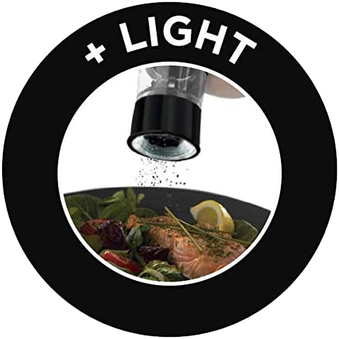 مطحنة توابل راسل هوبز، تعمل ببطاريات، قاعدة مضيئة، استانلس ستيل، أسود، 28010-56