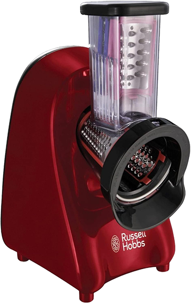 قطاعة خضروات كهربائية لتحضير السلطة راسل هوبز، 200 وات، 3 شفرات، سهل التخزين ، أحمر، 22280-56
