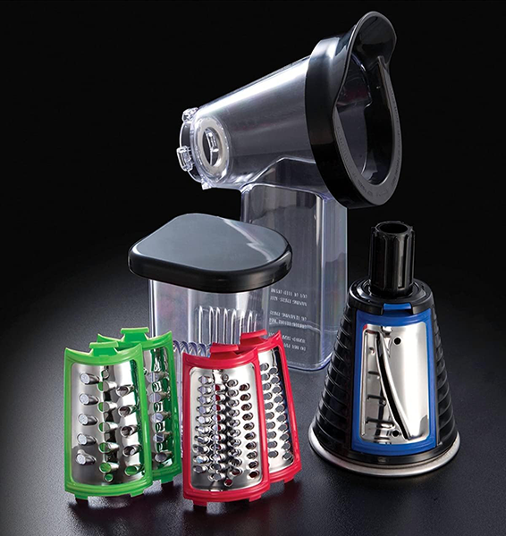 قطاعة خضروات كهربائية لتحضير السلطة راسل هوبز، 200 وات، 3 شفرات، سهل التخزين ، أحمر، 22280-56