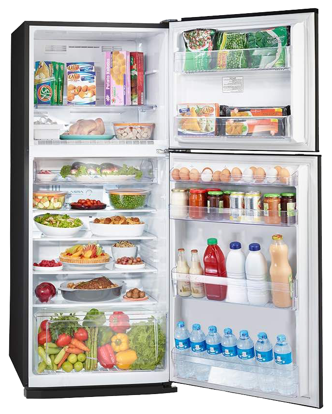 ثلاجة تورنيدو نوفروست ، 355 لتر ، 2 باب ، تكنولوجيا الأنفرتر ، بلازما ، أسود ، RF-40FTV-BK