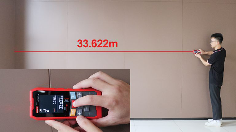 جهاز مسح الحائط  وتحديد المدى بالليزر من يوني تي، مدى 40 متر، شاشة 2.4 بوصة، احمر، UT-387S