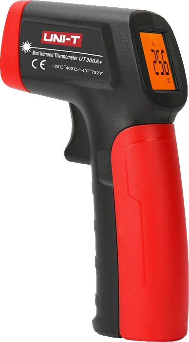 جهاز ترمومتر بالأشعة تحت الحمراء من يوني تي، شاشة ديجيتال، صغير الحجم، أحمر، +UT-300A