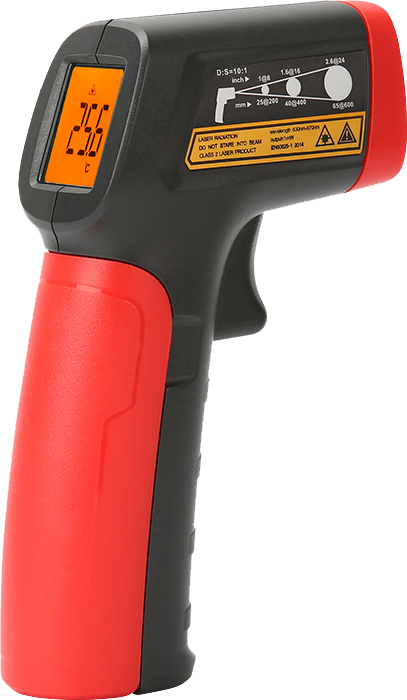 جهاز ترمومتر بالأشعة تحت الحمراء من يوني تي، شاشة ديجيتال، صغير الحجم، أحمر، +UT-300A