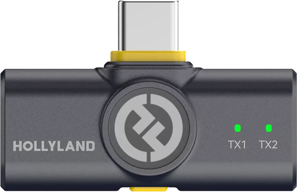 مايكروفون لاسلكي هولي لاند لارك ام 2، قابل لاعادة الشحن، خاصية إلغاء الضوضاء، لون أسود