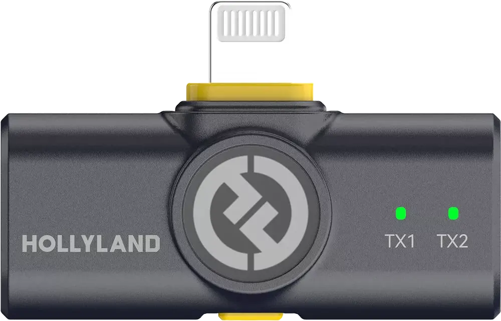 مايكروفون لاسلكي هولي لاند لارك ام 2، قابل لاعادة الشحن، خاصية إلغاء الضوضاء، لون أسود